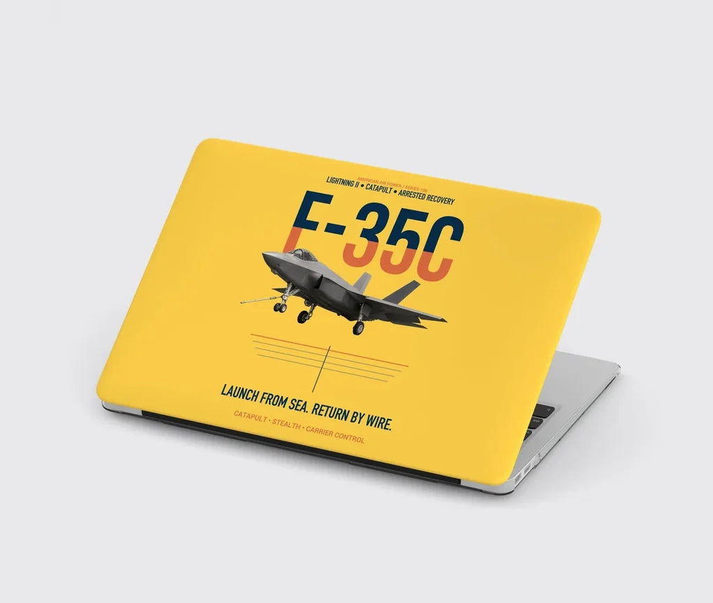 F-35C Lightning II Launch From Sea Return By Wire design on yellow MacBook case