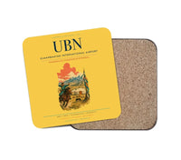 Thumbnail for Ulaanbaatar International Airport (UBN) design on yellow 1 piece coaster