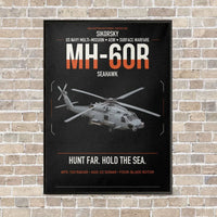Thumbnail for Sikorsky MH-60R Seahawk vertical canvas print - framed - black background