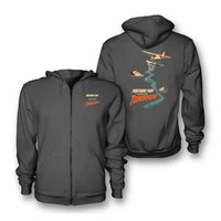 Thumbnail for SIGNAL 586 - Pontoons Point Toward Tomorrow - Zipped Hoodie design on dark gray zipped hoodie