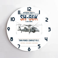 Thumbnail for Mitsubishi Sikorsky SH-60K design on white no frame wall clock