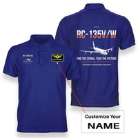 Thumbnail for RC-135V W Rivet Joint design on blue+name double-side polo t-shirt, double-side print