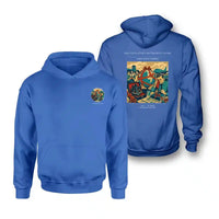 Thumbnail for VINTAGE G4435 - The Navigator's Retirement Globe - Double-Side Hoodie design on blue double side
