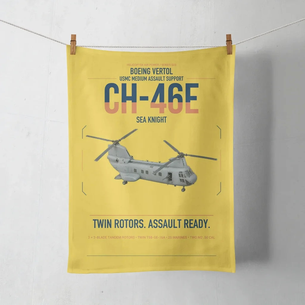 Boeing Vertol CH-46E Sea Knight design on yellow towel