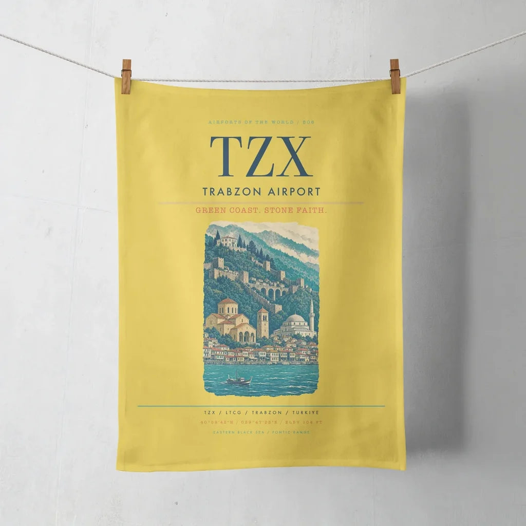 Trabzon Airport (TZX) design on yellow towel