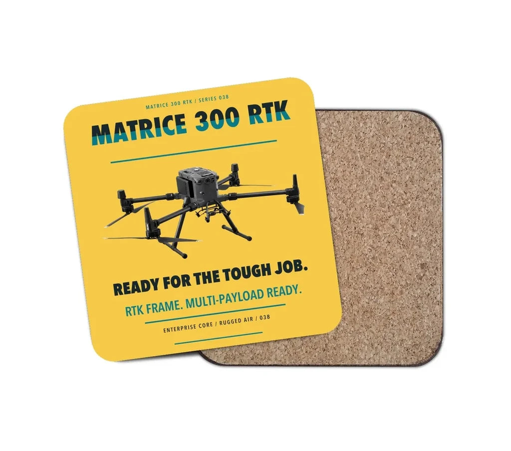 DJI Matrice 300 RTK design on yellow 1 piece coaster