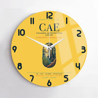 Thumbnail for Columbia Metropolitan Airport (CAE) design on yellow no frame wall clock