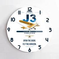 Thumbnail for Piper J-3 Cub design on white no frame wall clock