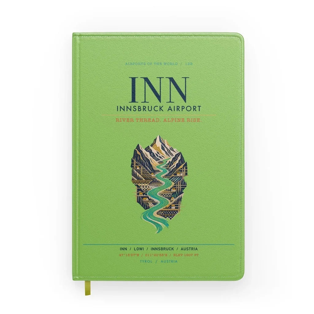 Innsbruck Airport (INN) design on light green notebook