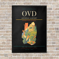 Thumbnail for Asturias Airport OVD vertical canvas print - framed - black background