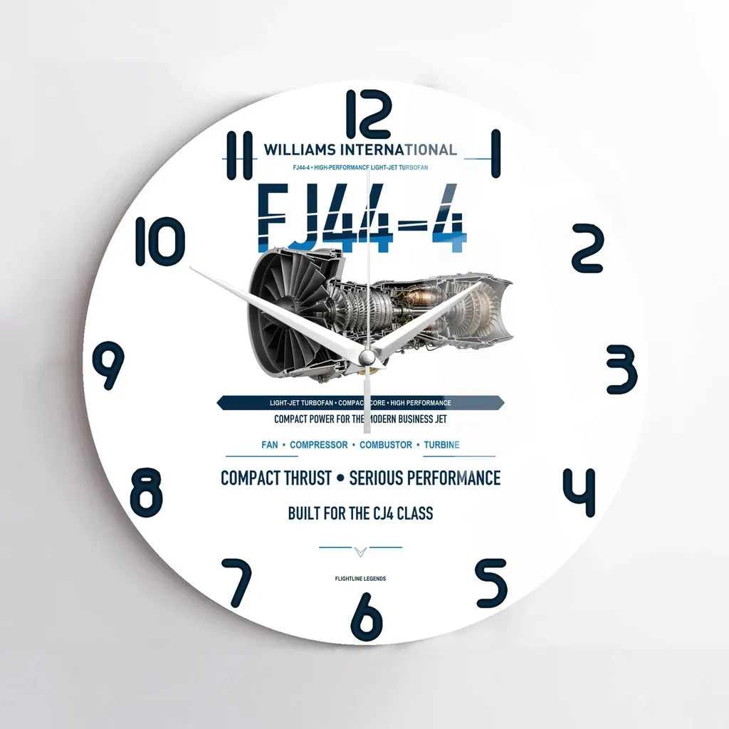 FJ44-4 design on white no frame wall clock