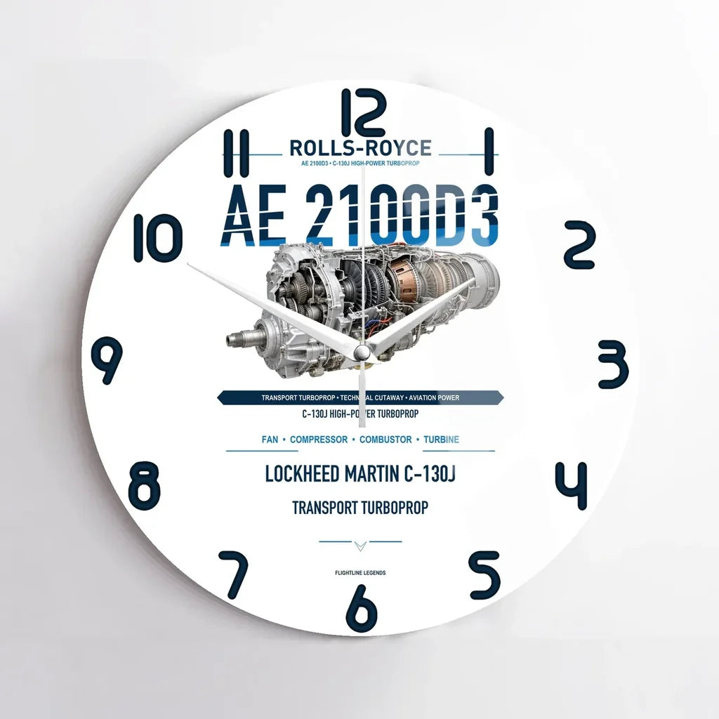 AE 2100D3 design on white no frame wall clock