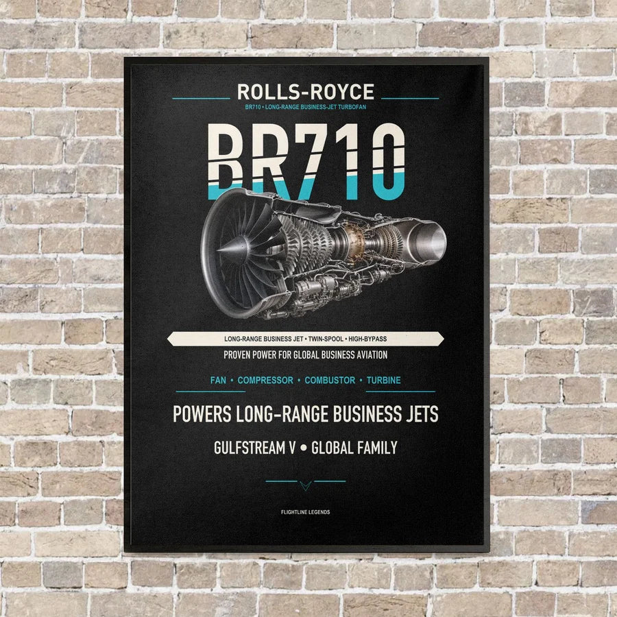 BR710 vertical canvas print - framed - black background