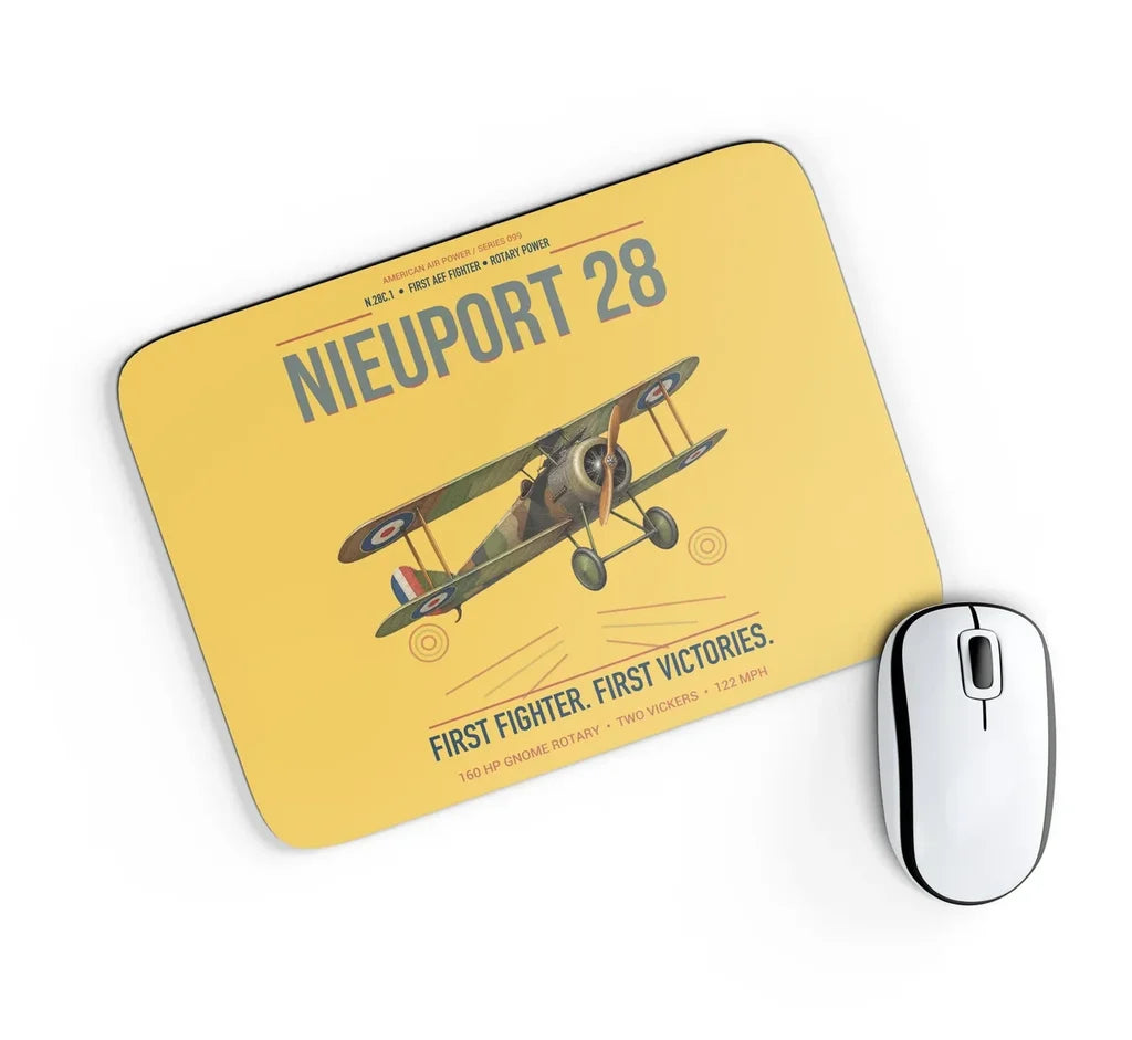 Nieuport 28C.1 design on yellow rectangle mouse pad