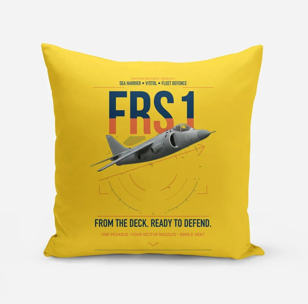 British Aerospace Sea Harrier FRS.1 design on yellow pillow