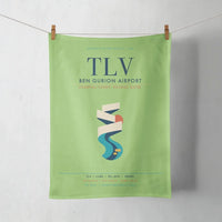 Thumbnail for Tel Aviv Ben Gurion Airport (TLV) design on light green towel