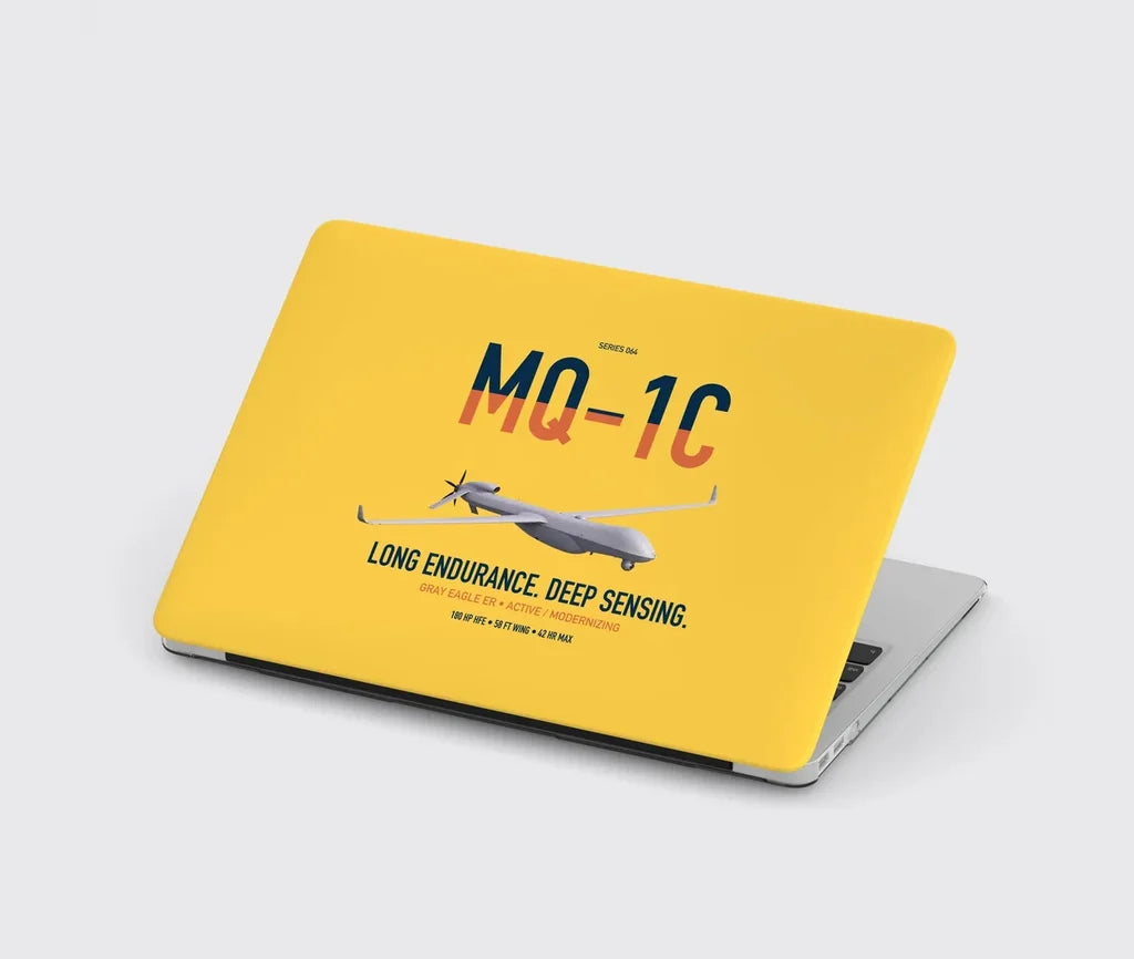 MQ-1C Gray Eagle ER design on yellow MacBook case