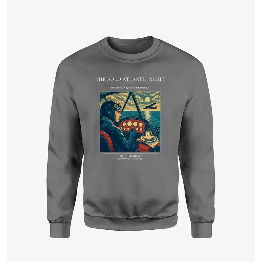 VINTAGE G4294 - The Solo Atlantic Night - Designed Sweatshirts design on gray