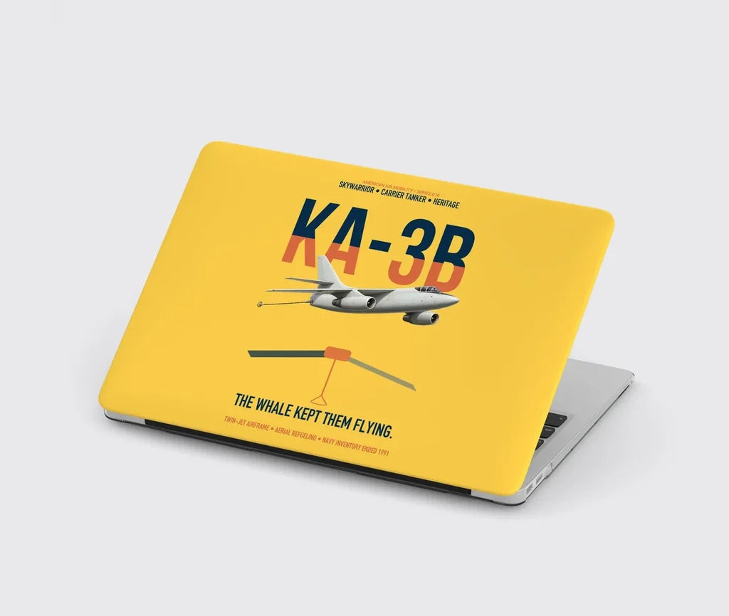 KA-3B Skywarrior design on yellow MacBook case