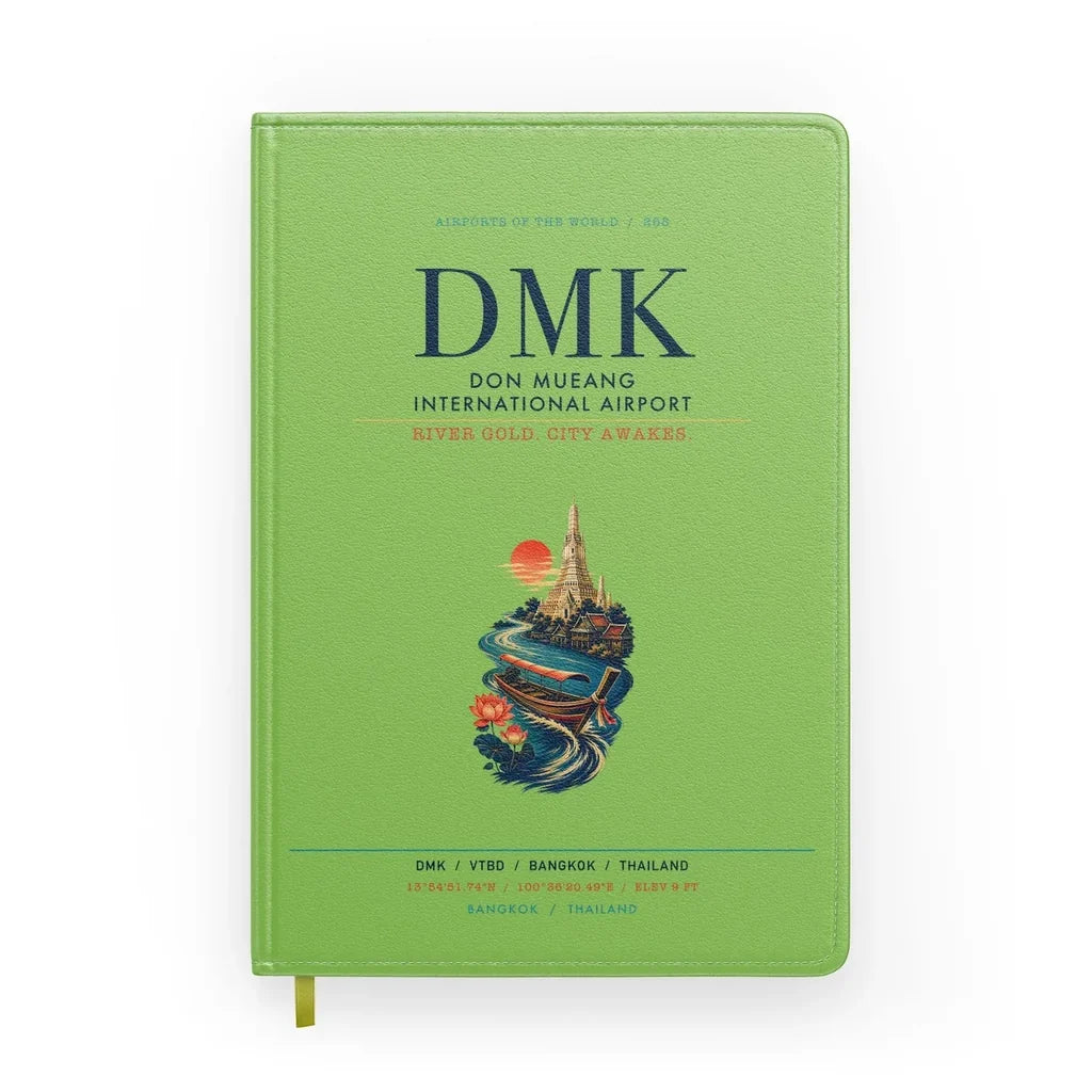 Don Mueang International Airport Bangkok (DMK) design on light green notebook