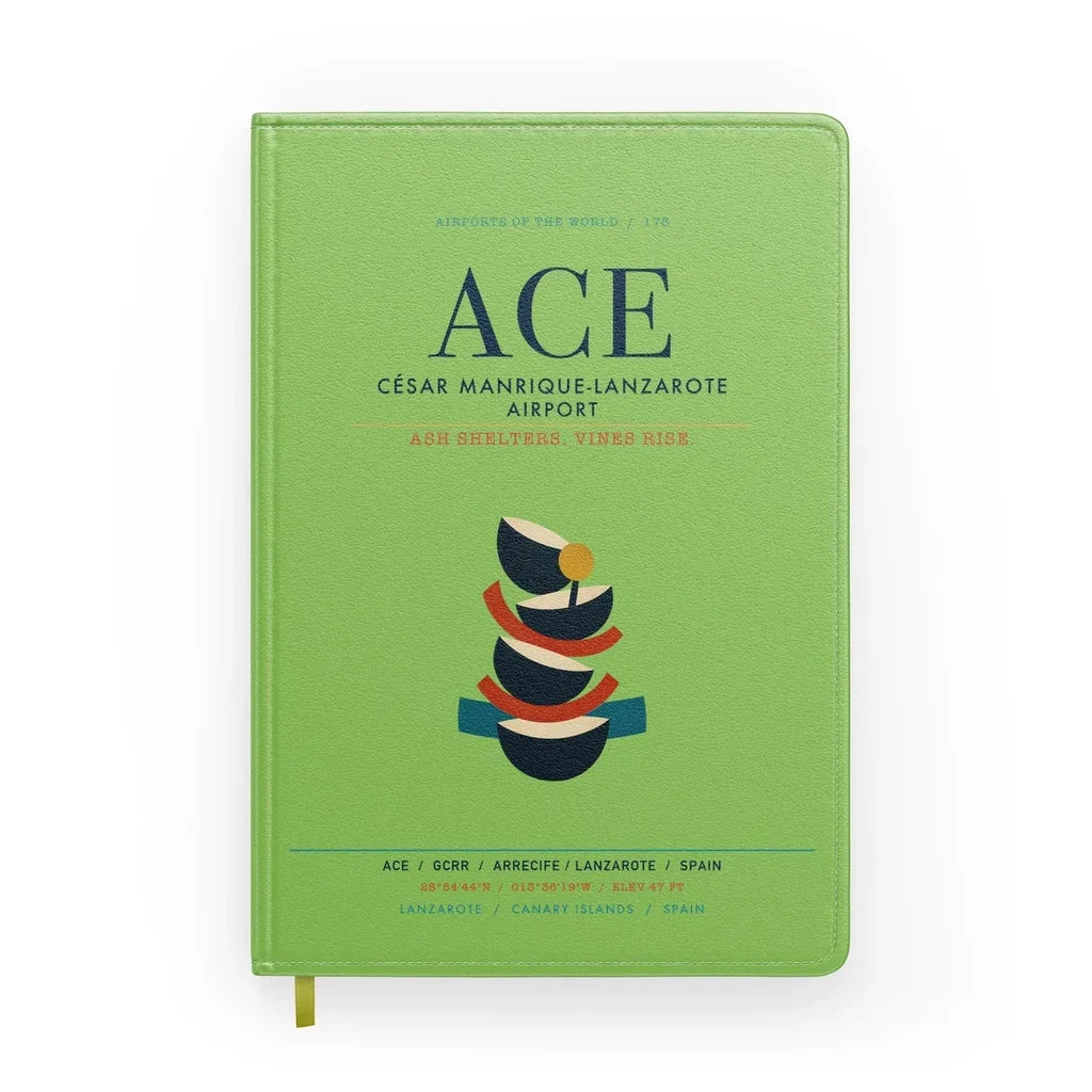 César Manrique-Lanzarote Airport (ACE) design on light green notebook