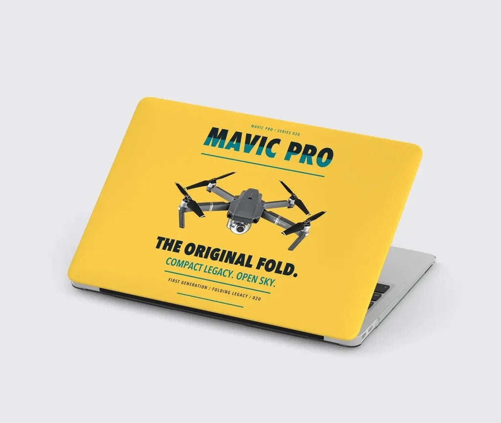 DJI Mavic Pro design on yellow MacBook case