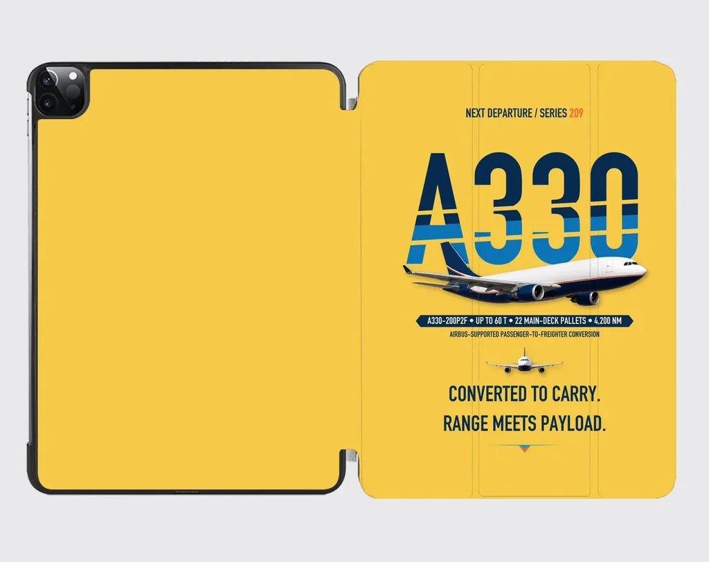 Airbus A330-200P2F design on yellow ipad tablet case