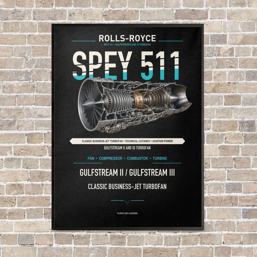 SPEY 511 vertical canvas print - framed - black background