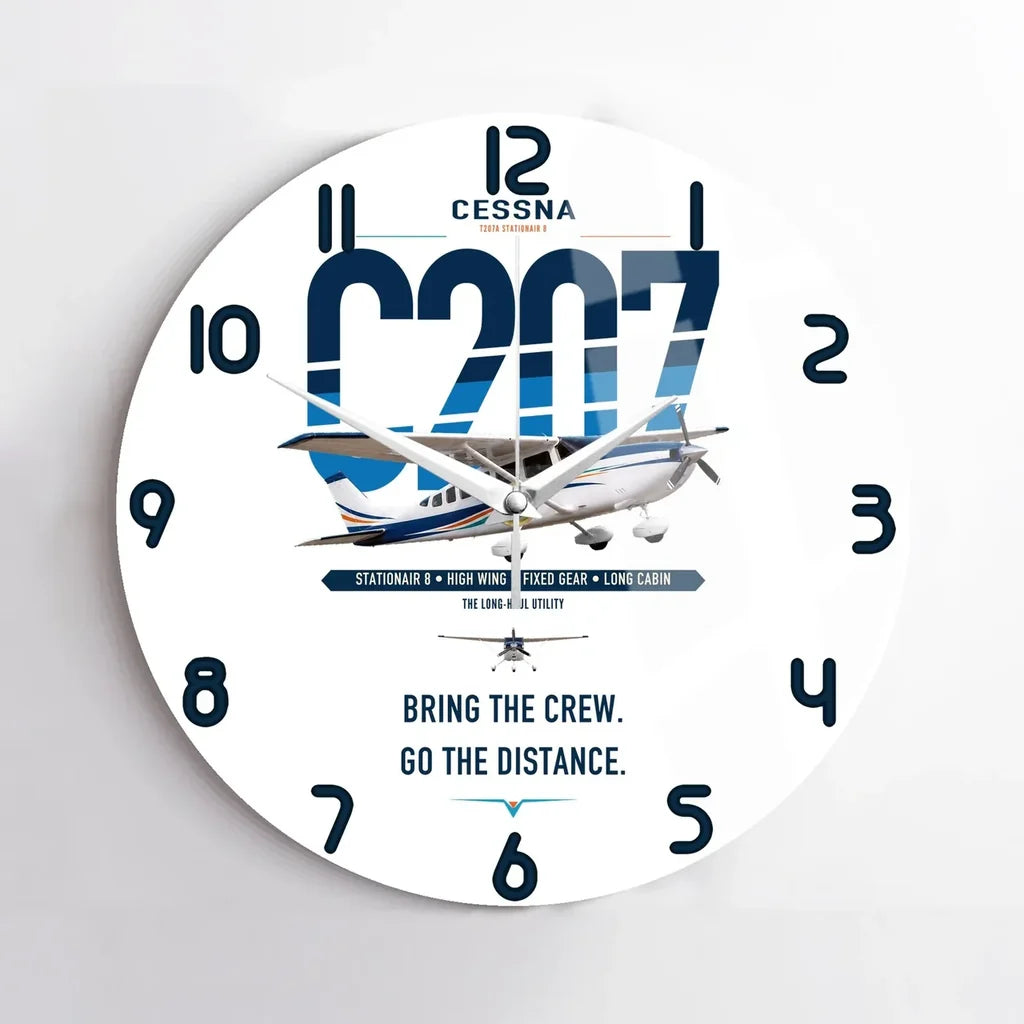 Cessna T207A Stationair 8 design on white no frame wall clock