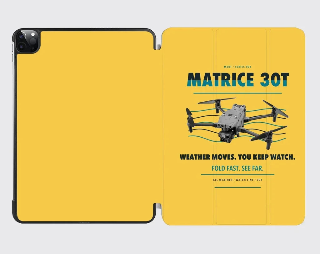 DJI Matrice 30T design on yellow ipad tablet case