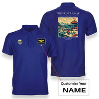 Thumbnail for VINTAGE G4175 - The Float Swap - Double-Side Polo T-Shirt design on blue+name
