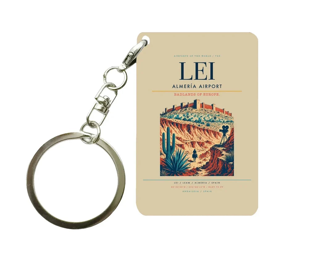 Almería Airport (LEI) design on beige key chain