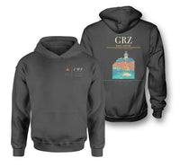 Thumbnail for Graz Airport (GRZ) design on dark gray double-side hoodie