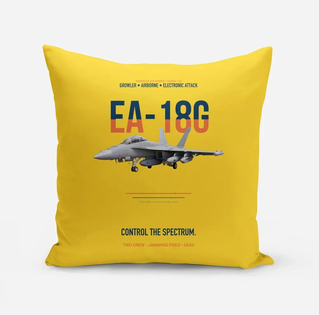 EA-18G Growler Control The Spectrum design on yellow pillow