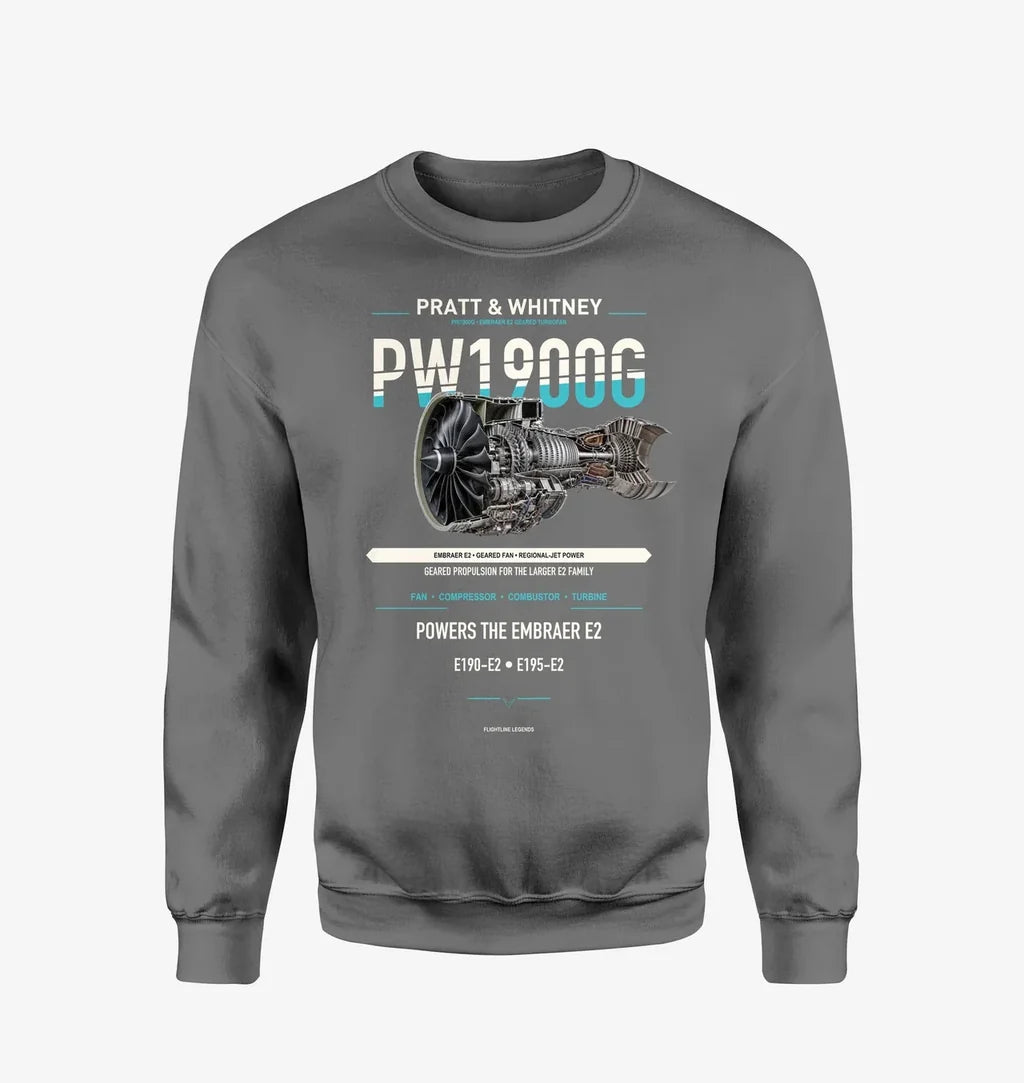 PW1900G design on gray sweatshirt