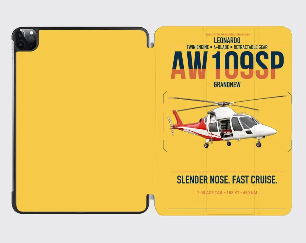 Leonardo AW109SP GrandNew design on yellow ipad tablet case
