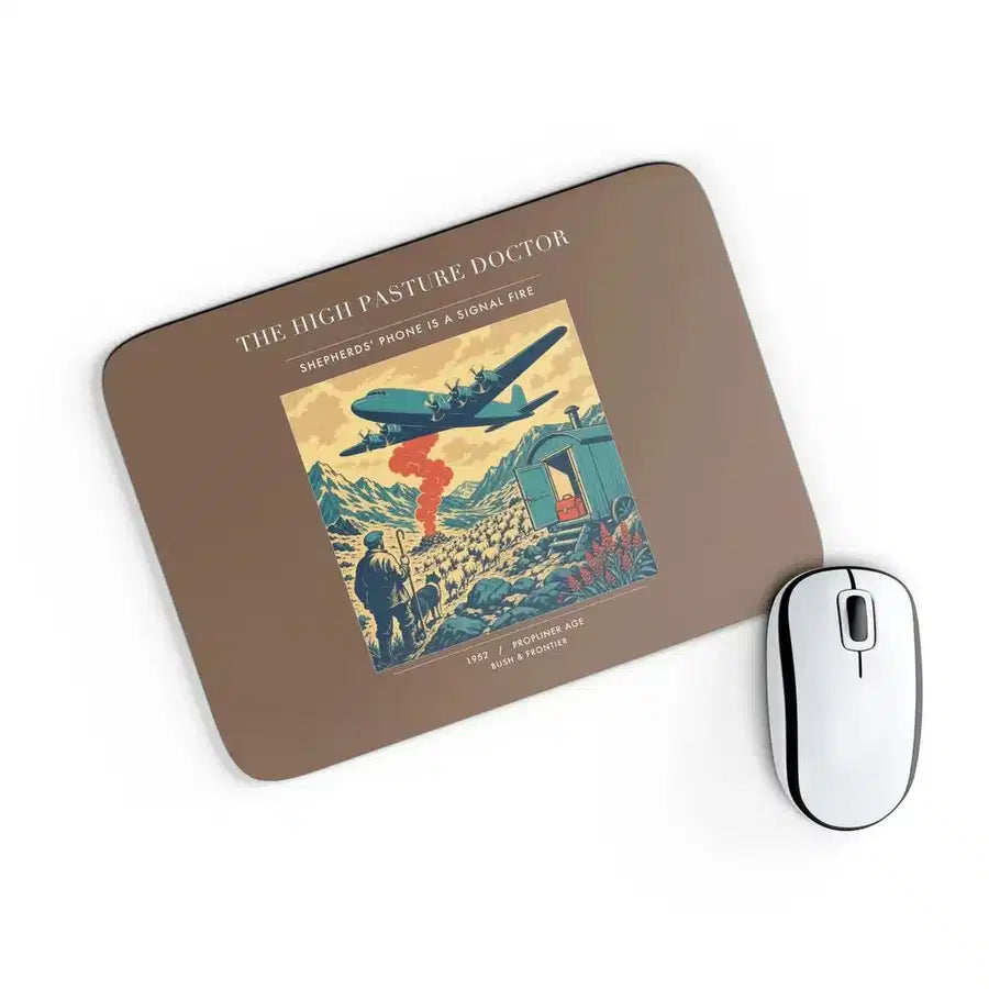 VINTAGE G4348 - The High Pasture Doctor - Designed Mouse Pads design on brown rectangle