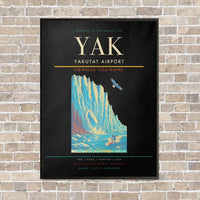 Thumbnail for Yakutat Airport YAK vertical canvas print - framed - black background