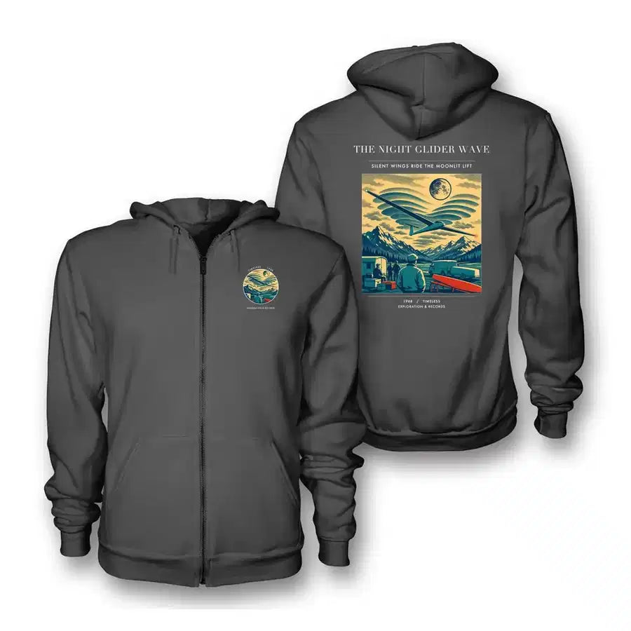 VINTAGE G4473 - The Night Glider Wave - Premium Zipped Hoodie design on darkgray