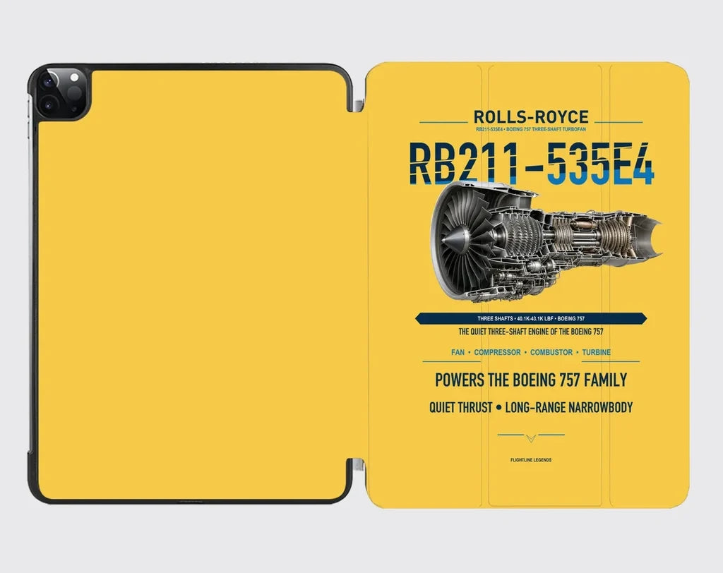 RB211-535E4 design on yellow ipad tablet case