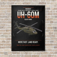 Thumbnail for Sikorsky UH-60M Black Hawk vertical canvas print - framed - black background