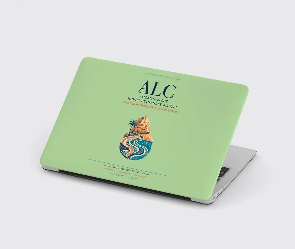 Alicante-Elche Miguel Hernandez Airport (ALC) design on light green MacBook case
