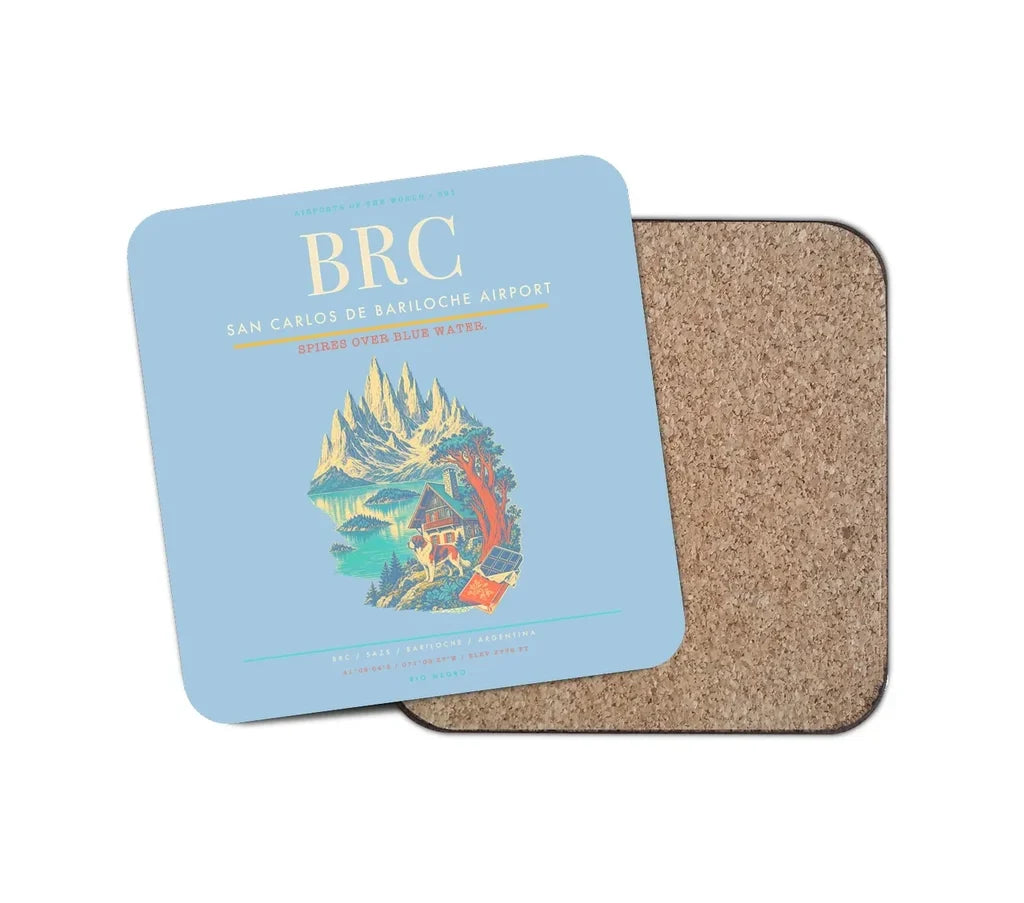 San Carlos de Bariloche Airport BRC Coaster 1-Piece - Light Blue