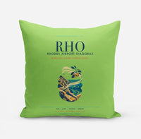 Thumbnail for Rhodes Airport Diagoras (RHO) design on light green pillow