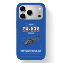 Thumbnail for Sikorsky CH-53K King Stallion design on blue magsafe iphone case, for iPhone 17 Pro