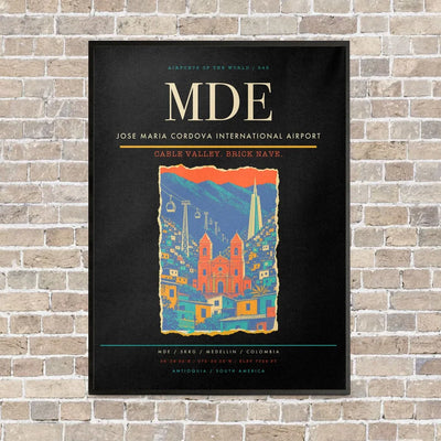 Jose Maria Cordova International Airport MDE - Canvas Framed - Black