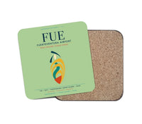 Thumbnail for Fuerteventura Airport (FUE) design on light green 1 piece coaster