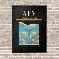 Thumbnail for Akureyri Airport AEY - Canvas Framed - Black
