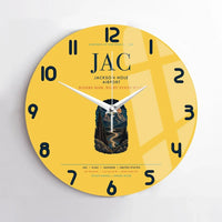 Thumbnail for Jackson Hole Airport (JAC) design on yellow no frame wall clock