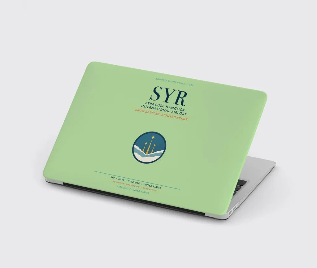 Syracuse Hancock International Airport (SYR) design on light green MacBook case